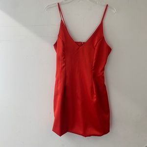 SATIN RED DRESS